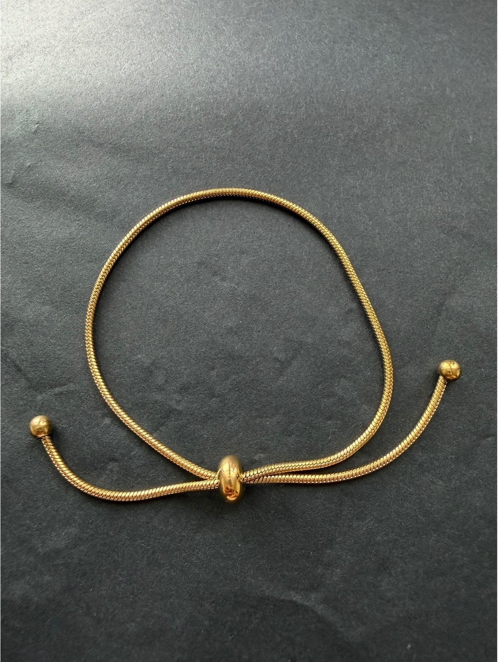 Sleek Snake Chain Bolo Bracelet, 18K Gold Plated